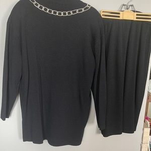 Black Saint John sweater with skirt